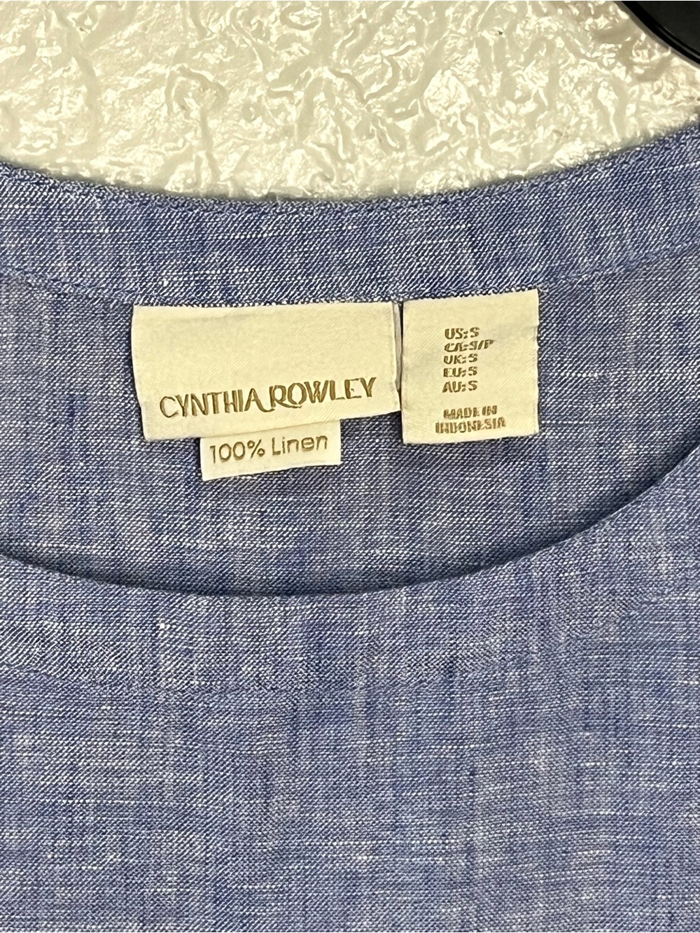 Cynthia Rowley Linen Short Sleeve Button Side Top Blue Casual Summer Blouse S - Picture 4 of 8